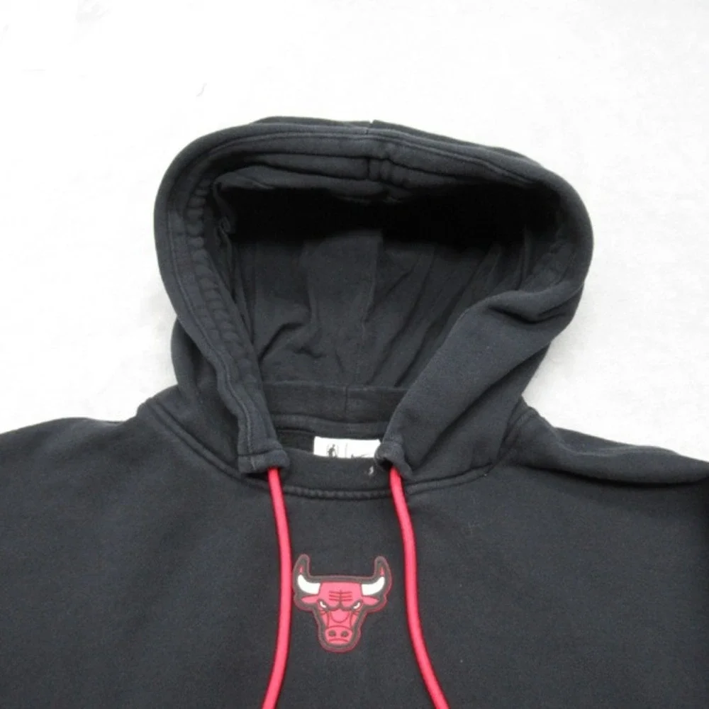 Chicago Bulls Hoodie‎ Youth Large Nike NBA Black Fleece Pullover Sweatshirt Y2K